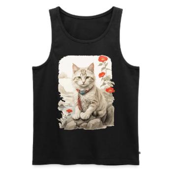 Hauskatzen Besitzer Niedliche Katze Katzen Dame - Männer Premium Bio Tank Top - Schwarz - Vorne - Michal (187cm)