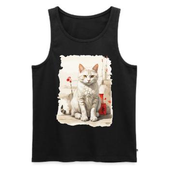 Hauskatzen Besitzer Niedliche Katze Katzen Dame - Männer Premium Bio Tank Top - Schwarz - Vorne - Michal (187cm)