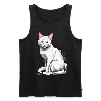 Hauskatzen Besitzer Niedliche Katze Katzen Dame - Männer Premium Bio Tank Top - Schwarz - Vorne - Michal (187cm)