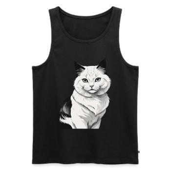 Hauskatzen Besitzer Niedliche Katze Katzen Dame - Männer Premium Bio Tank Top - Schwarz - Vorne - Michal (187cm)