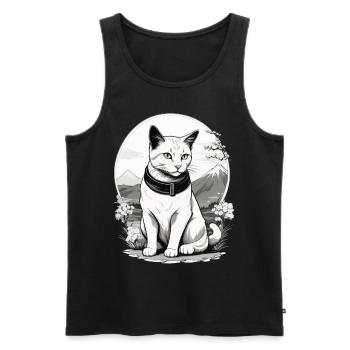 Hauskatzen Besitzer Niedliche Katze Katzen Dame - Männer Premium Bio Tank Top - Schwarz - Vorne - Michal (187cm)