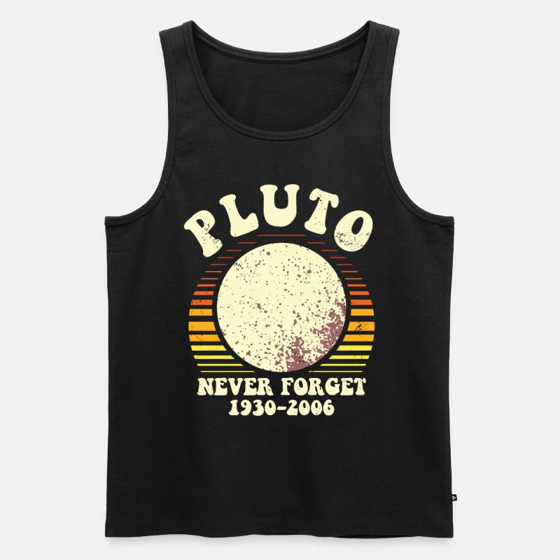 Pluto Never Forget Astronomy Tee - Männer Premium Bio Tank Top - Schwarz