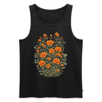 Tagetes Décoration Florale Vintage Esthétique Streetwear - Débardeur bio Premium Homme - noir - Devant - Michal (187cm)