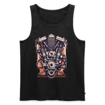 Motor Engineer Motor Vehicle Mechanic Vintage - Men's Premium Organic Tank Top - black - Front - AI Model Male 178 light (178cm)