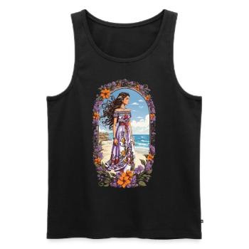 Spanische Schönheit Vintage Blumen Bohemian - Männer Premium Bio Tank Top - Schwarz - Vorne - AI Model Male 178 light (178cm)