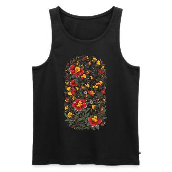 Décoration florale Design streetwear esthétique - Débardeur bio Premium Homme - noir - Devant - Michal (187cm)
