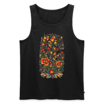 Design de streetwear esthétique vintage floral - Débardeur bio Premium Homme - noir - Devant - Michal (187cm)