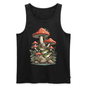Natur Vintage Frosch Design Streetwear Aesthetic - Männer Premium Bio Tank Top - Schwarz - Vorne - AI Model Male 178 light (178cm)