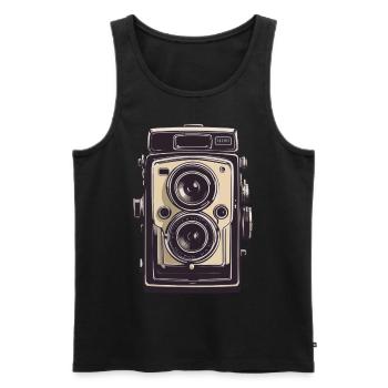 Vintage Photo Camera Aesthetic & Retro Camera - Men's Premium Organic Tank Top - black - Front - AI Model Male 178 light (178cm)
