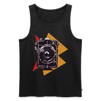 Vintage Photo Camera Aesthetic & Retro Camera - Men's Premium Organic Tank Top - black - Front - AI Model Male 178 light (178cm)