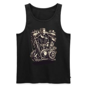 Motor Engineer Motor Vehicle Mechanic Vintage - Men's Premium Organic Tank Top - black - Front - AI Model Male 178 light (178cm)