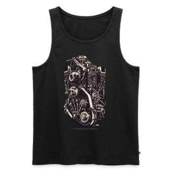 Motor Engineer Motor Vehicle Mechanic Vintage - Men's Premium Organic Tank Top - black - Front - AI Model Male 178 light (178cm)