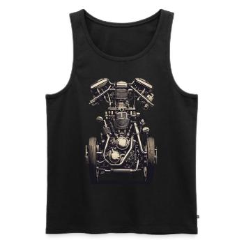 Mécanicien de véhicules à moteur Vintage - Débardeur bio Premium Homme - noir - Devant - AI Model Male 178 light (178cm)