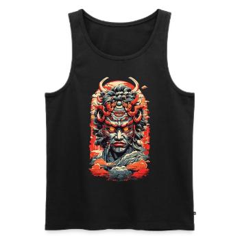 Ästhetik Yokai Oni Ukiyo-E Japanischer Dämon - Männer Premium Bio Tank Top - Schwarz - Vorne - Michal (187cm)