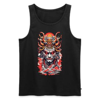 Esthétique Yokai Japonais Démon Streetwear - Débardeur bio Premium Homme - noir - Devant - Michal (187cm)