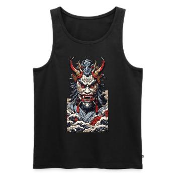 Aesthetic Yokai Oni Ukiyo-E Japan Demon Style - Men's Premium Organic Tank Top - black - Front - Michal (187cm)
