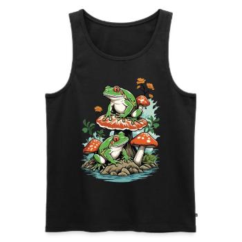 The Frog Streetwear Aesthetic Vintage Design - Men's Premium Organic Tank Top - black - Front - Michal (187cm)