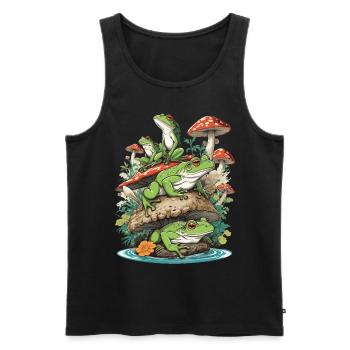Frog Streetwear Aesthetic Vintage Design - Men's Premium Organic Tank Top - black - Front - Michal (187cm)