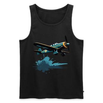 Modèle Avion Pilote Avion Hobby Design - Débardeur bio Premium Homme - noir - Devant - AI Model Male 178 light (178cm)