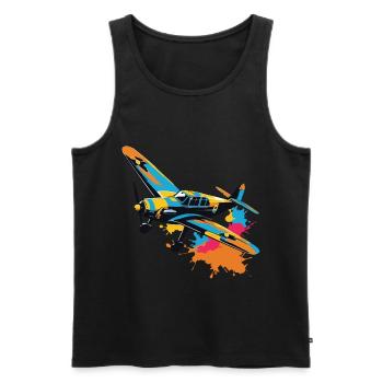 Model Airplane Pilot Airplane Hobby Aesthetic - Men's Premium Organic Tank Top - black - Front - Michal (187cm)