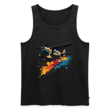 Model Airplane Pilot Airplane Hobby Passion - Men's Premium Organic Tank Top - black - Front - AI Model Male 178 light (178cm)