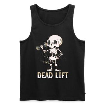 Funny Skeleton Deadlift Weights T-shirt - Men's Premium Organic Tank Top - black - Front - Michal (187cm)