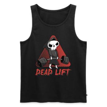 Funny Skeleton Deadlift Weights T-shirt - Men's Premium Organic Tank Top - black - Front - Michal (187cm)