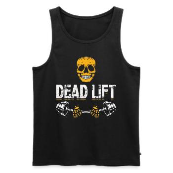 Funny Skeleton Deadlift Weights T-shirt - Men's Premium Organic Tank Top - black - Front - Michal (187cm)
