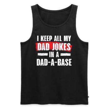 Dad Jokes Database Retro-t-shirt - Männer Premium Bio Tank Top - Schwarz - Vorne - AI Model Male 178 light (178cm)