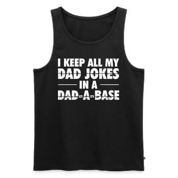 Dad Jokes Database Retro-t-shirt - Männer Premium Bio Tank Top - Schwarz - Vorne - AI Model Male 178 light (178cm)