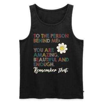 „you Are Amazing Back Print T-shirt“ - Männer Premium Bio Tank Top - Schwarz - Vorne - AI Model Male 178 light (178cm)