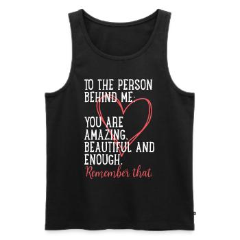 „you Are Amazing Back Print T-shirt“ - Männer Premium Bio Tank Top - Schwarz - Vorne - AI Model Male 178 light (178cm)