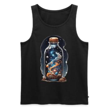 Weltall in Flasche Boho Style Bohemian Streetwear - Männer Premium Bio Tank Top - Schwarz - Vorne - AI Model Male 178 light (178cm)