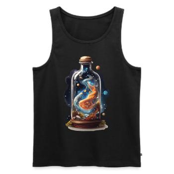Universum in Flasche Boho Style Ästhetik - Männer Premium Bio Tank Top - Schwarz - Vorne - AI Model Male 178 light (178cm)
