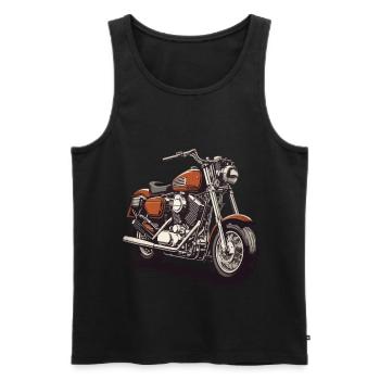 Moto Motard Streetwear Style de course rétro - Débardeur bio Premium Homme - noir - Devant - Michal (187cm)