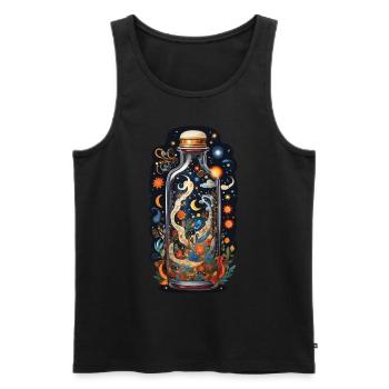 Blumen Weltraum in Flasche Boho-Style Ästhetik - Männer Premium Bio Tank Top - Schwarz - Vorne - AI Model Male 178 light (178cm)