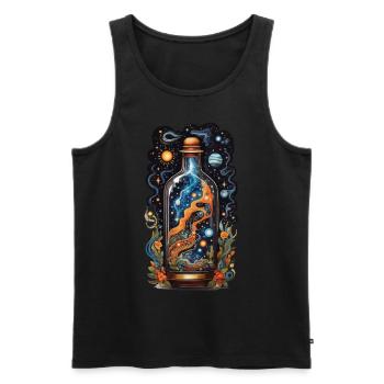 Galaxie in Flasche Boho Style Ästhetik - Männer Premium Bio Tank Top - Schwarz - Vorne - AI Model Male 178 light (178cm)