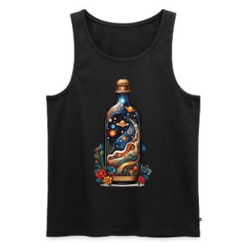 Magique Floral Outer Space Boho Streetwear Design - Débardeur bio Premium Homme - noir - Devant - Michal (187cm)