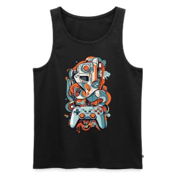 Abstrakte Kunst Ästhetisches Gamer Design - Männer Premium Bio Tank Top - Schwarz - Vorne - Michal (187cm)