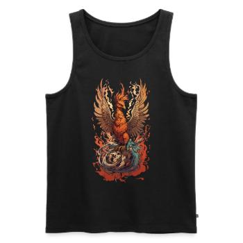 Ikonisches Fabelwesen Phönix Vogel Streetwear - Männer Premium Bio Tank Top - Schwarz - Vorne - AI Model Male 178 light (178cm)
