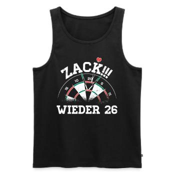 Dart Player Humor Zack 26 Tee - Débardeur bio Premium Homme - noir - Devant - Michal (187cm)