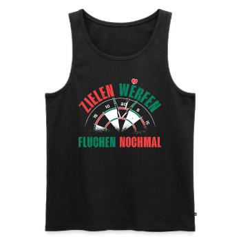 Dart Cycle Humor Tee - Men's Premium Organic Tank Top - black - Front - Michal (187cm)