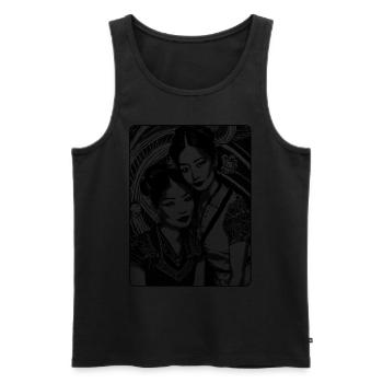 Journey Through Traditions: Woman Portrait Shirt - Men's Premium Organic Tank Top - black - Front - Michal (187cm)