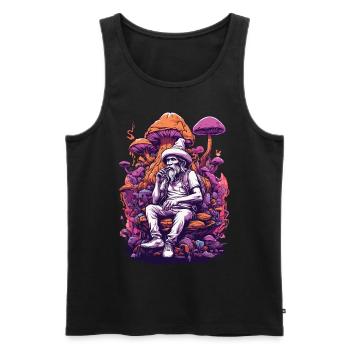 Vivid Colors Forest Mushrooms Music Festival Art - Men's Premium Organic Tank Top - black - Front - Michal (187cm)