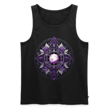 Mond Mandala Design Ästhetisches Spirituelles - Männer Premium Bio Tank Top - Schwarz - Vorne - AI Model Male 178 light (178cm)