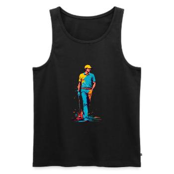 Golfspieler Design Aesthetic Golfer Sport - Men's Premium Organic Tank Top - black - Front - Michal (187cm)