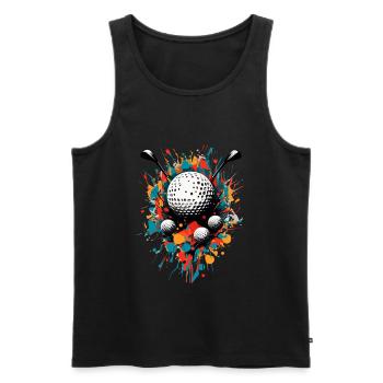 Golfspieler Design Esthétique Golfeur Sport - Débardeur bio Premium Homme - noir - Devant - Michal (187cm)