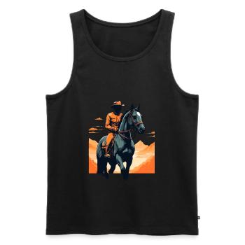 Aesthetic Horses Iconic Equestrian Design - Men's Premium Organic Tank Top - black - Front - Michal (187cm)