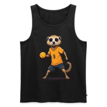 Joueur de handball suricate style streetwear - Débardeur bio Premium Homme - noir - Devant - Michal (187cm)