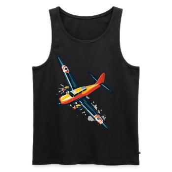 Modellflugzeug Pilot Flugzeug Hobby Flieger Design - Männer Premium Bio Tank Top - Schwarz - Vorne - Michal (187cm)